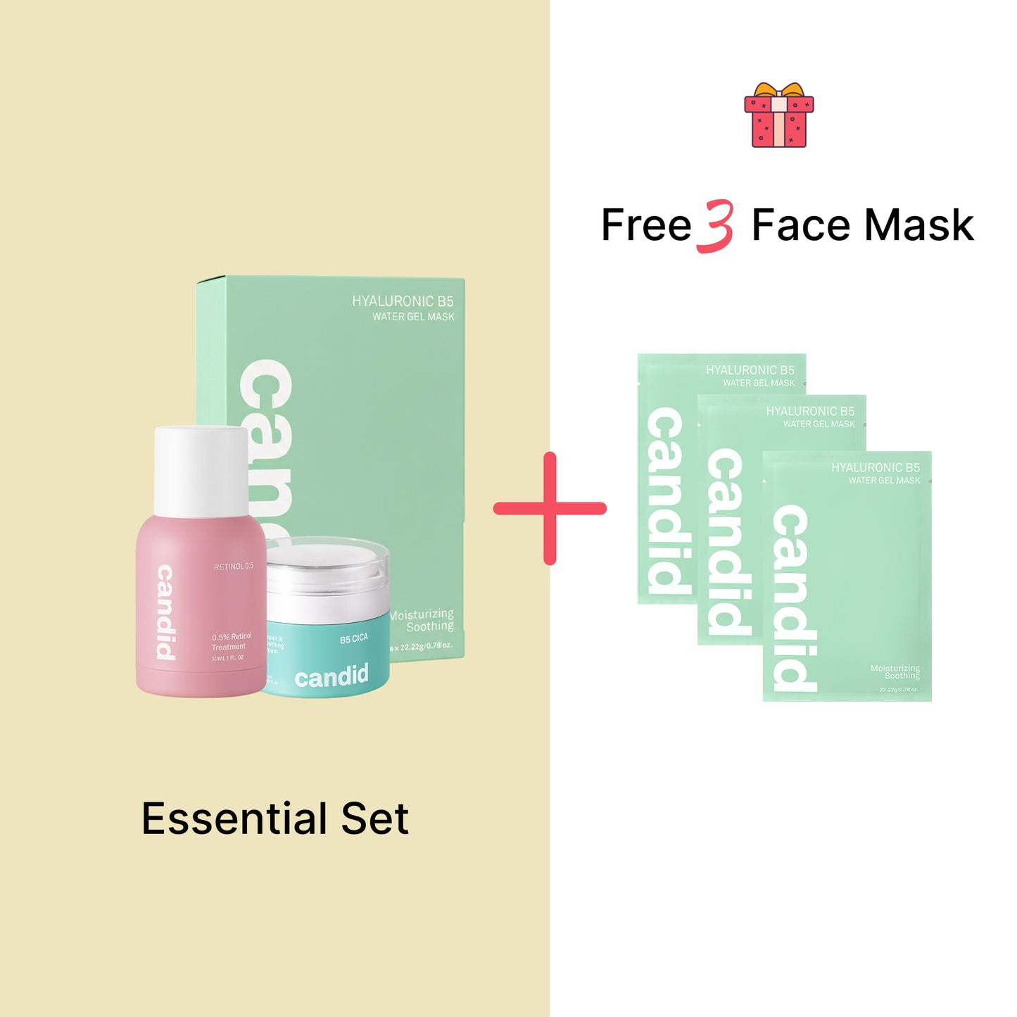 Essential Set: Retinol 0.5% + B5 Cream + B5 Face Mask Box