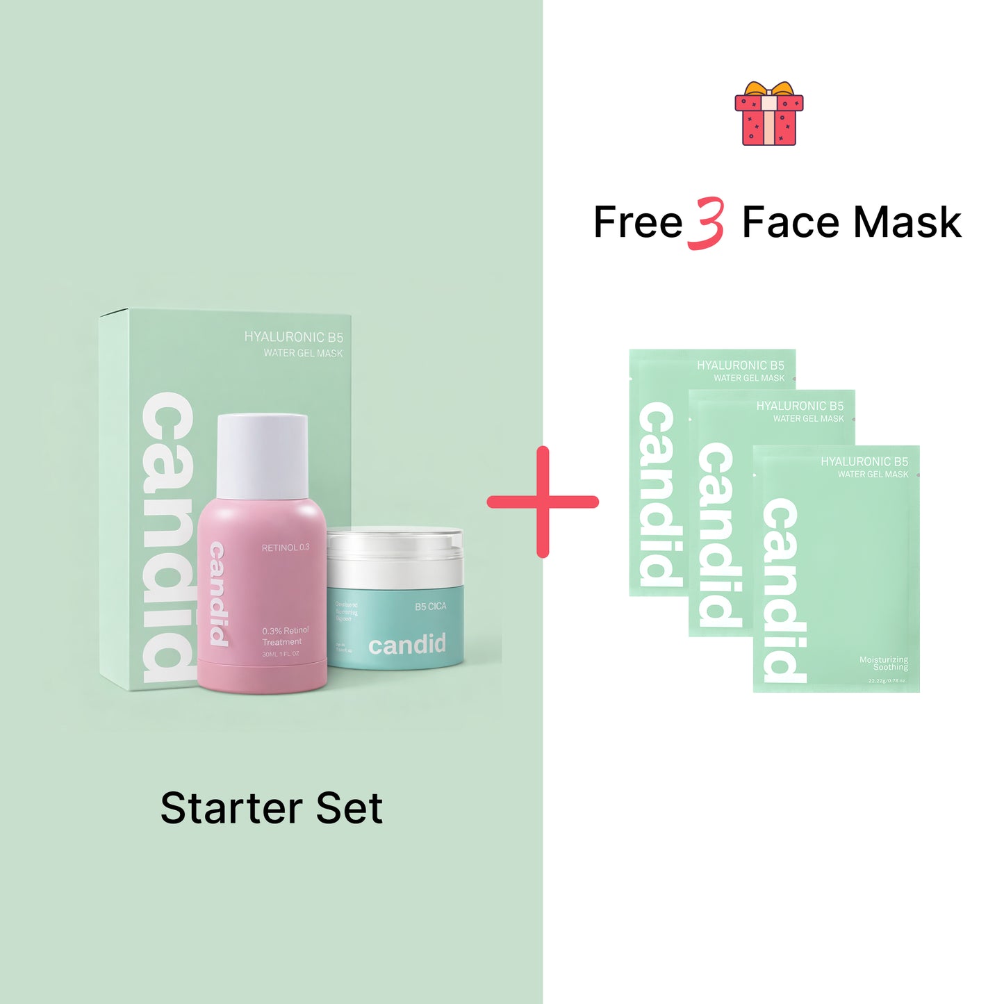 Starter Set: Retinol 0.3% + B5 Cream + B5 Face Mask Box